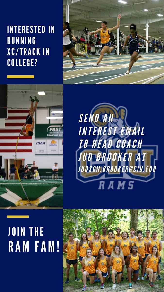 CIURAMSXCTF's tweet image. ATTENTION HIGH SCHOOL COACHES AND ATHLETES! 
Think you have what it takes to be a RAM? 🐏
GOOD NEWS! We’re still recruiting for the upcoming class of 2024 and want YOU to be apart of our Ram Fam! Email Judson.Brooker@ciu.edu for more recruiting information! 
#ciubound #ciurams