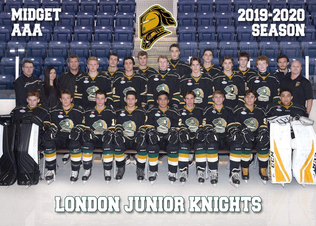 jr_midget's tweet photo. After the season abruptly ended after leading the final series 3pts-1pt, your London Jr. Knights will share the Alliance Championship title with the Waterloo Wolves Midget AAA team for the 2019-2020 season! One last look at your LJK Midget AAA 2019-2020 team and Alliance champs! https://t.co/BriGwOfYl2