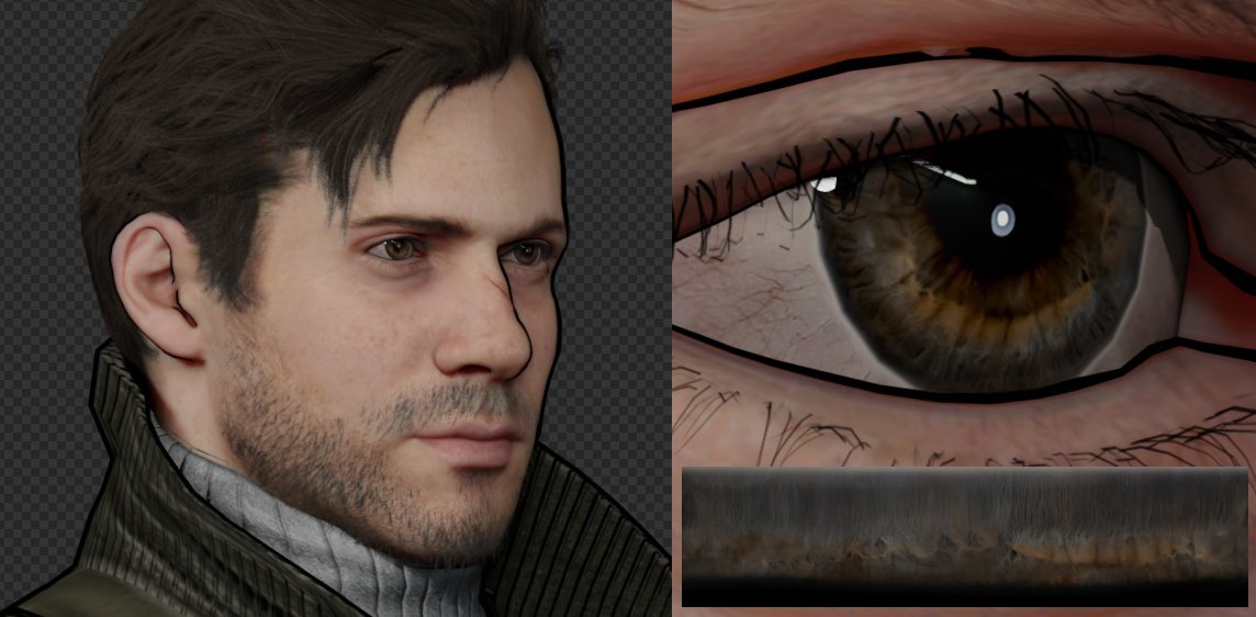 LitoPerezito's tweet image. I recently saw some people speaking bout Gavin's eyes being brown in my comic and they're totally right. His eyes are supposed to be grey (still with a lil touch of brown apparently). I'm using the original in-game texture, but with more contrast which is why it looks darker.
