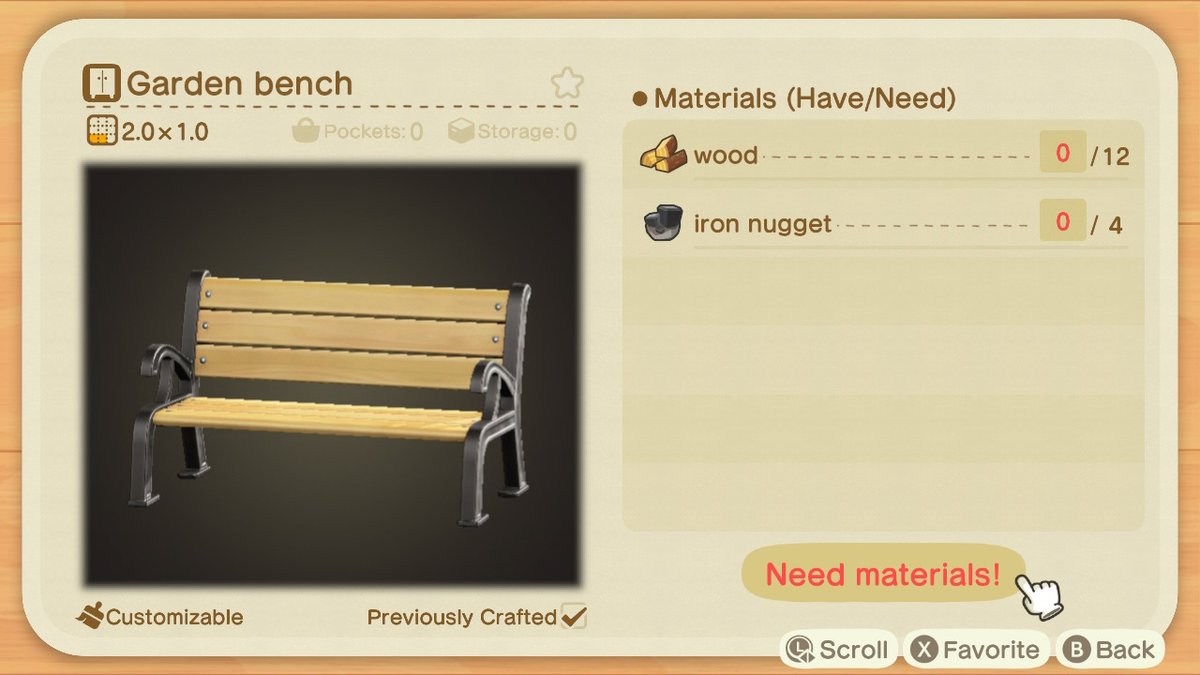 garden bench- sells for 4,440- materials sell for 2,220
