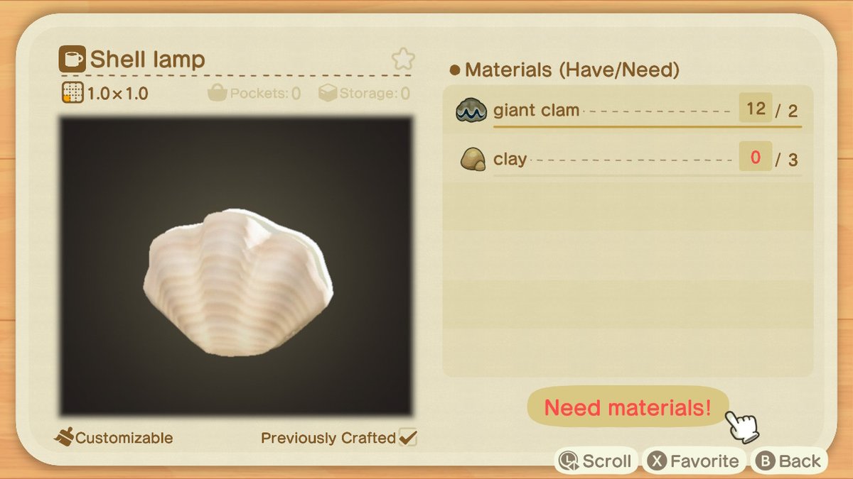 shell lamp- sells for 4,200- materials sell for 2,100