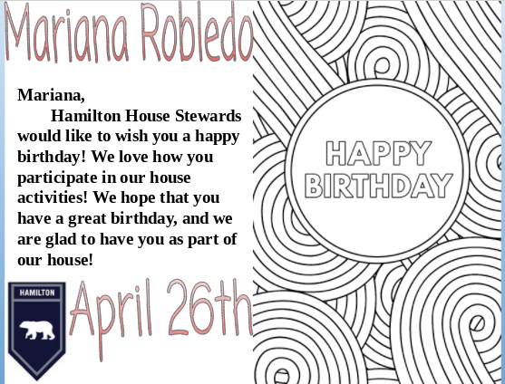 TNHSBears's tweet photo. Happy birthday Mariana Robledo!! #HappyBirthday #GoBears https://t.co/ijFXmY9cHP