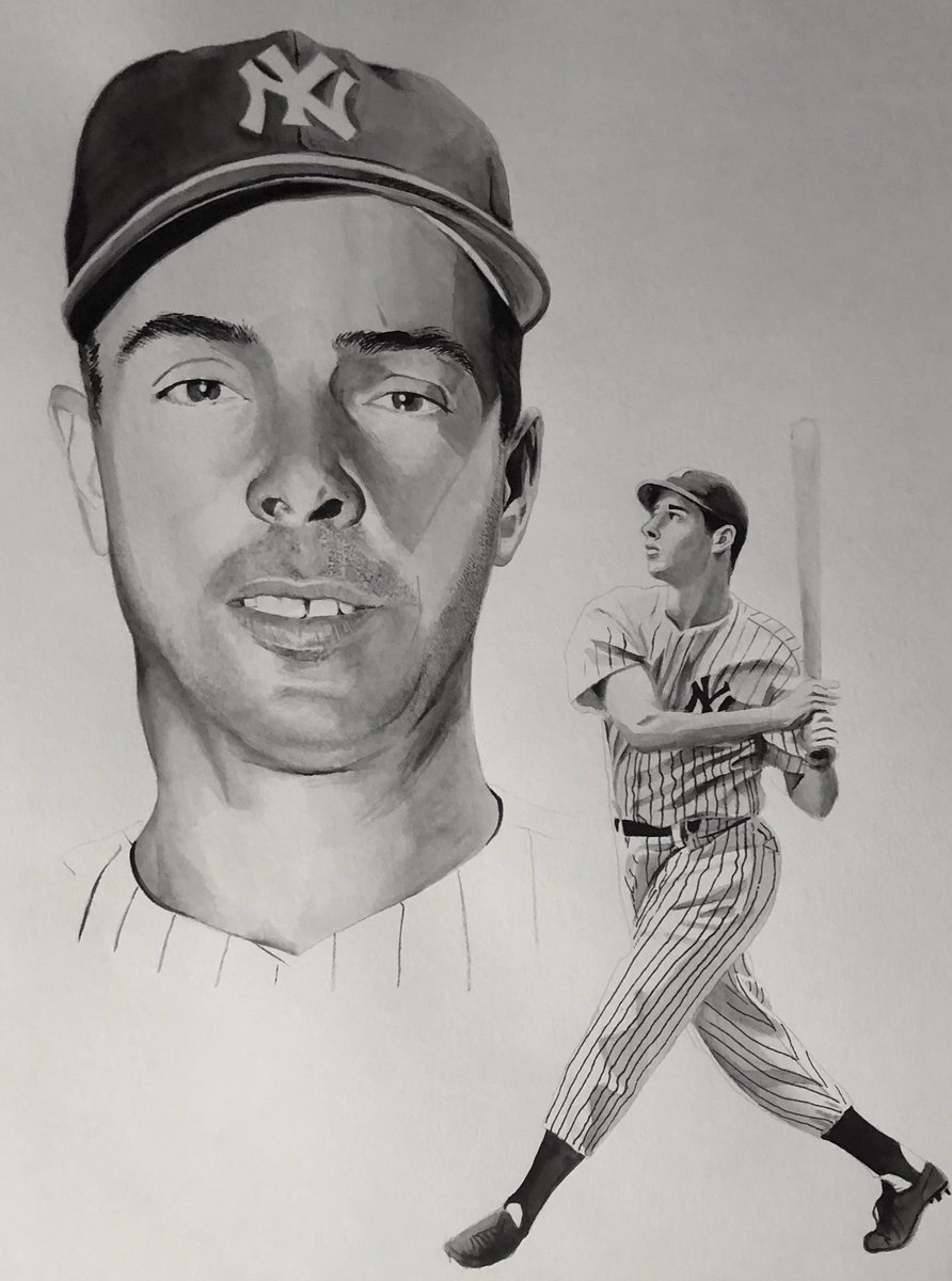 j_bartart's tweet photo. 4th painting in my @Yankees series of Hall of Famer Joe Dimaggio https://t.co/4tAt1SJfLC