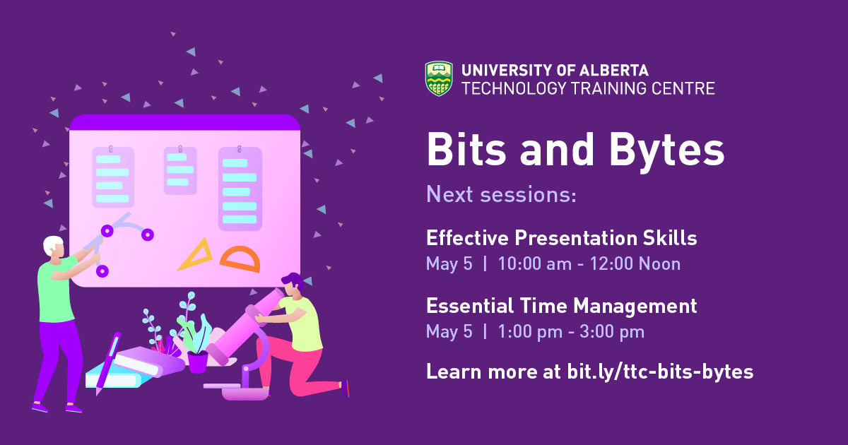TTCUOFA's tweet photo. Check out Bits and Bytes, our new series of short webinars designed to help you master a specific skill! Grab a coffee, get comfy, and join our expert instructors as they share practical tips and tricks you can use right away. Learn more at https://t.co/sbsivRKhRX #learnathome https://t.co/iE4XVQpqyh