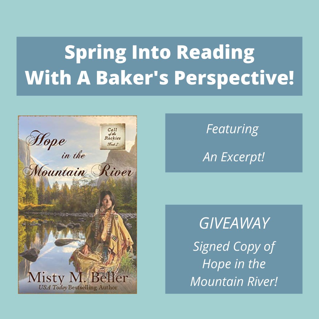 A Bakers Perspective (@bakersperspect) on Twitter photo On today's #SpringIntoReading post, I'm sharing an excerpt of <a href="/MistyMBeller/">Misty M. Beller</a> latest novel, #HopeInTheMountainRiver! Stop by an enter the #giveaway for a signed copy of the book!!
buff.ly/2VyjhwD
#christianfiction #historicalfiction #MistyMBeller On today's #SpringIntoReading post, I'm sharing an excerpt of <a href="/MistyMBeller/">Misty M. Beller</a> latest novel, #HopeInTheMountainRiver! Stop by an enter the #giveaway for a signed copy of the book!!
buff.ly/2VyjhwD
#christianfiction #historicalfiction #MistyMBeller
