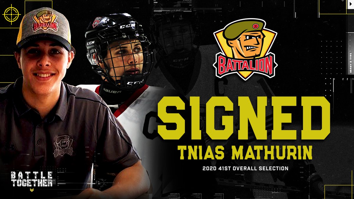 “Excited to get up to North Bay to meet the team and the fans!” - <a href="/TniasMathurin/">Tnias Mathurin</a> 

Defenceman Tnias Mathurin has signed a standard player’s agreement, including an education package, with the North Bay Battalion.

#BattleTogether | 📰: battalionhockey.com/article/mathur…