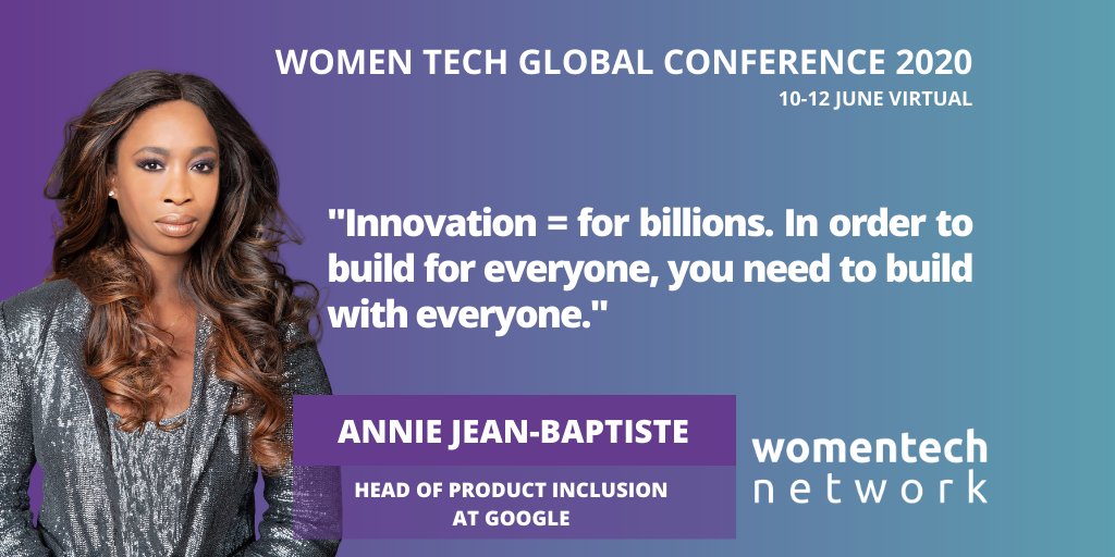 We are super happy to announce that @Its_Me_AJB will join WomenTech Global Conference 2020, June 10-12 (Virtual) as a speaker. 

Join the event here: womentech.net/women-tech-con… 

#product #inclusion #womenintech #100Kchallenge @Google @googledevs #womentech #productinclusion