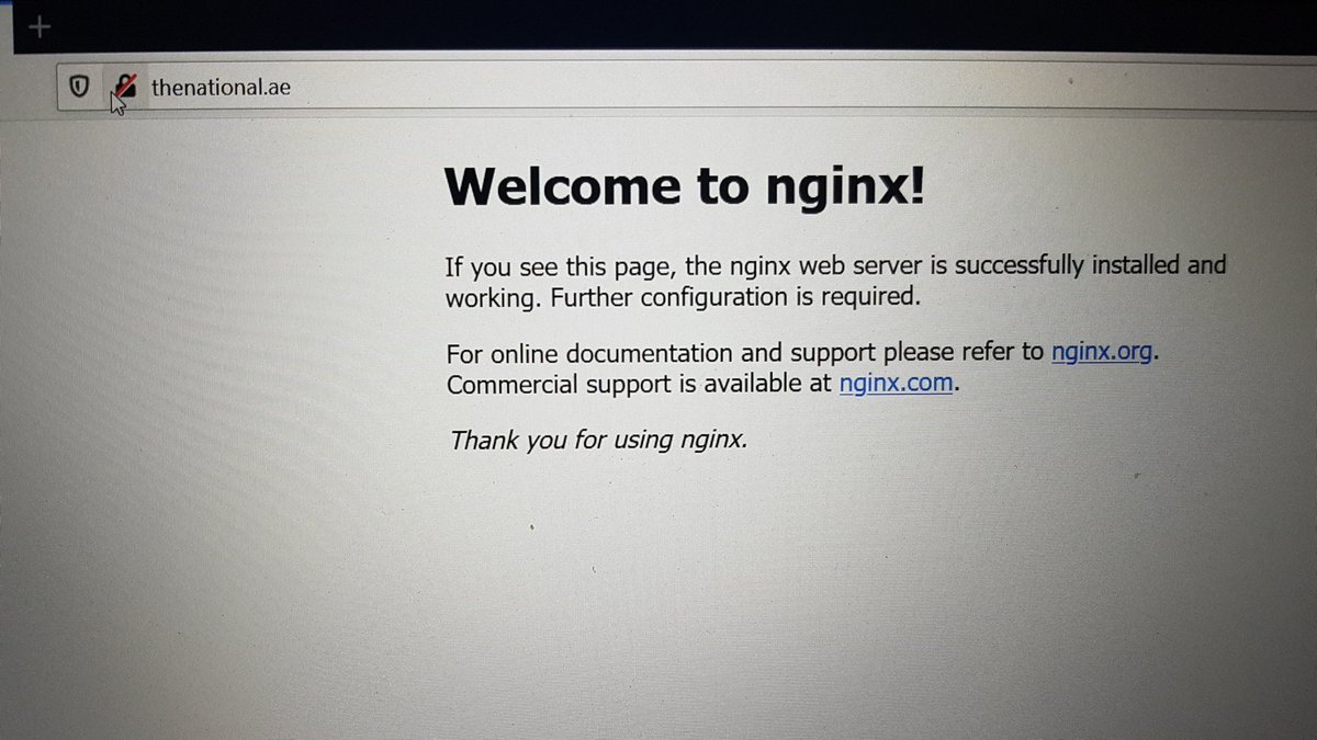 ahamad_abdullah's tweet photo. @TheNationalUAE when browsing https://t.co/oyUbL5wfbb  without www;  throws "Welcome to nginx!"  Misconfigured webserver? https://t.co/MlfR7fJl8Z