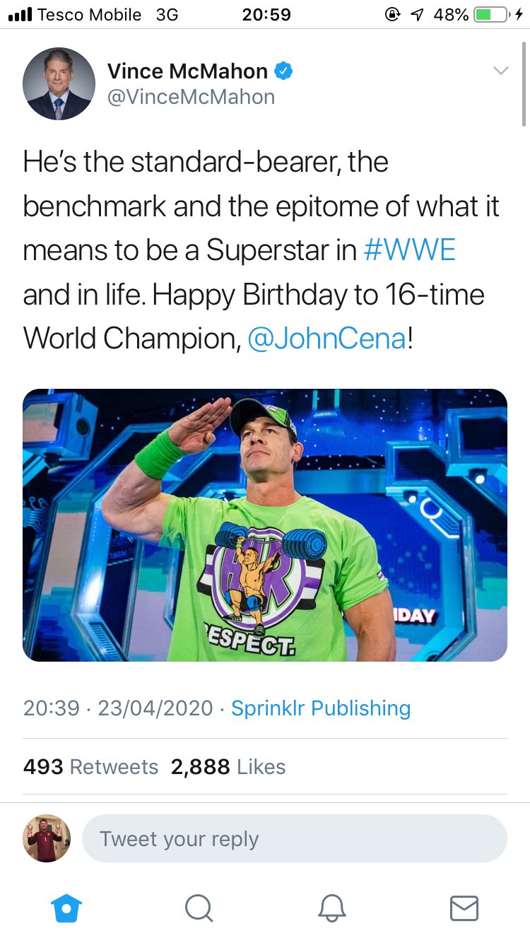 Love how Vince McMahon says happy birthday to John Cena vs how he says happy birthday to his actual son Shane 