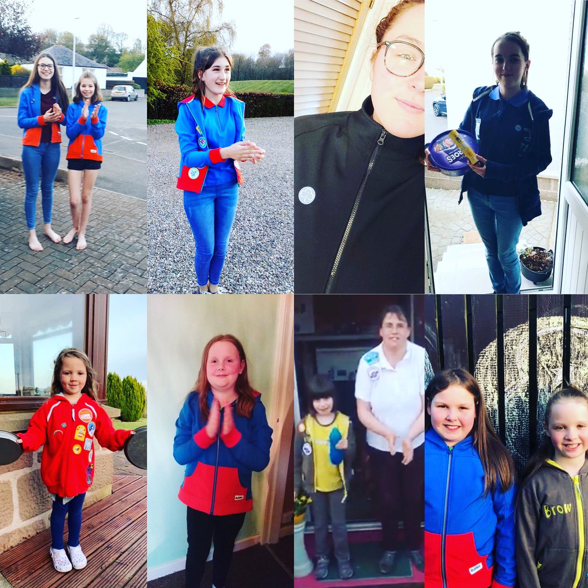 GGuidingAngus's tweet photo. #Uniforms4Uniforms. Great to see so many members out clapping for key workers tonight. 👏🏻🌈 https://t.co/U3BPFZxdL5