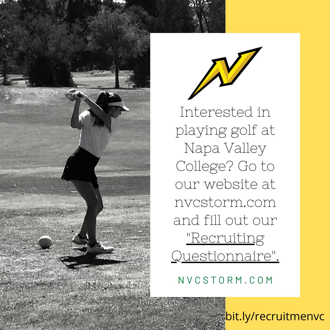 NVCAthletics's tweet photo. Looking for players to fill out our fall roster! @nvcollege @NapaRegister @vjotimesherald @Napa_Grizzlies @VHS_Crushers @sacbee_news @vacareporter @pdpreps @NorthBayNews #playgolf #stormathletics https://t.co/DTGqWMnUjK
