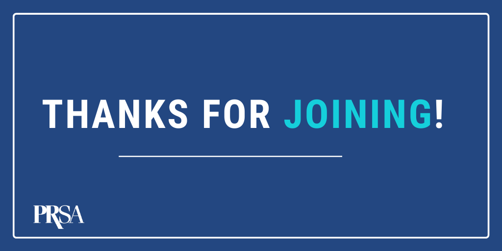 PRSA's tweet photo. This was a great discussion and it's clear internal communications has played a key role during this challenging time. Thanks to all those who participated in this #PRSAchat and we appreciate all the good work you all are doing! https://t.co/xtA3t2yOeB