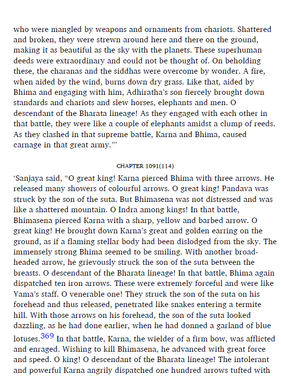 BORI edition. Mind you, all three edition confirm that Karna was trying to Kill bhima here