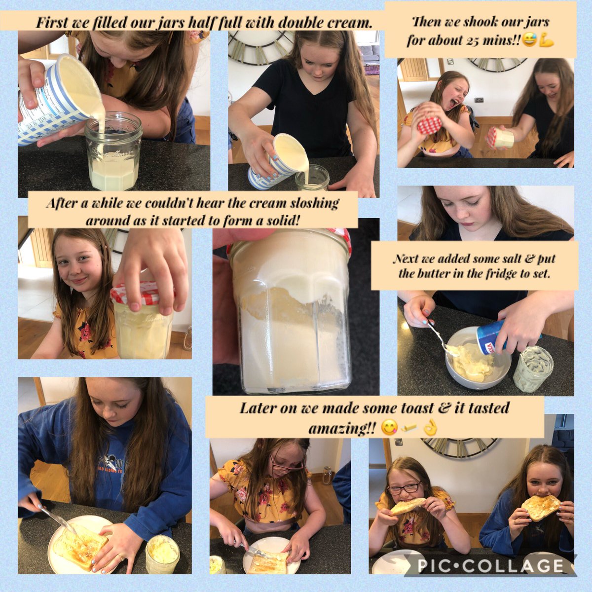 still_kel's tweet image. Our butter making session was a great success - fun and easy &amp;amp; it tasted fab too!!😀🧈🍞#homeschoolingideas #simplescience