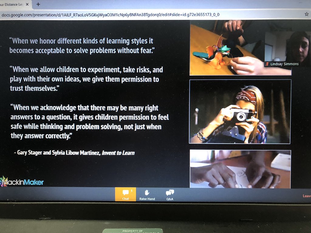 MrsJBattle's tweet photo. Working late watching a great webinar on Makerspace and Distance Learning! Thanks #mackinmaker! #WeAreStrongsville @MackinMaker https://t.co/YOOavOWzdb