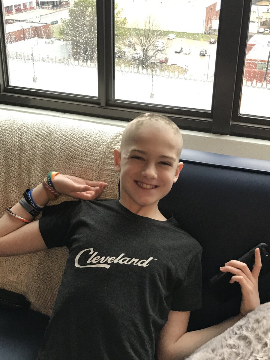 Jake_Trotter's tweet photo. 12-year-old @Browns fan/@StJude patient Fletcher will introduce the Browns before their pick tonight. Fletcher, a CLE native, underwent surgery last summer to remove a brain tumor. He's been doing well since, even attended last year's game vs. Miami, w/ Jarvis Landry as his host https://t.co/asSP9ClYxX