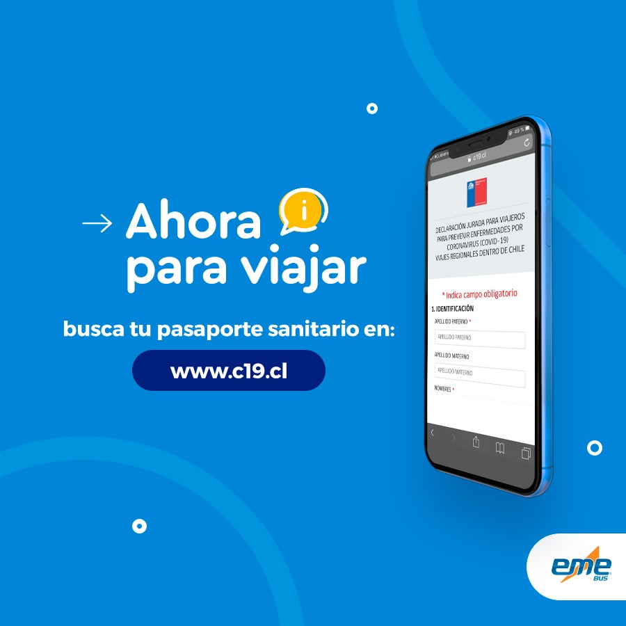 Eme Bus Ltda On Twitter Si Necesitas Viajar Debes Realizar Tu Declaracion Jurada En Https T Co Payrpt7yll Alli Se Te Entregara Un Pasaporte Sanitario Que Necesitaras Para Comprar Tus Pasajes Y Pasar