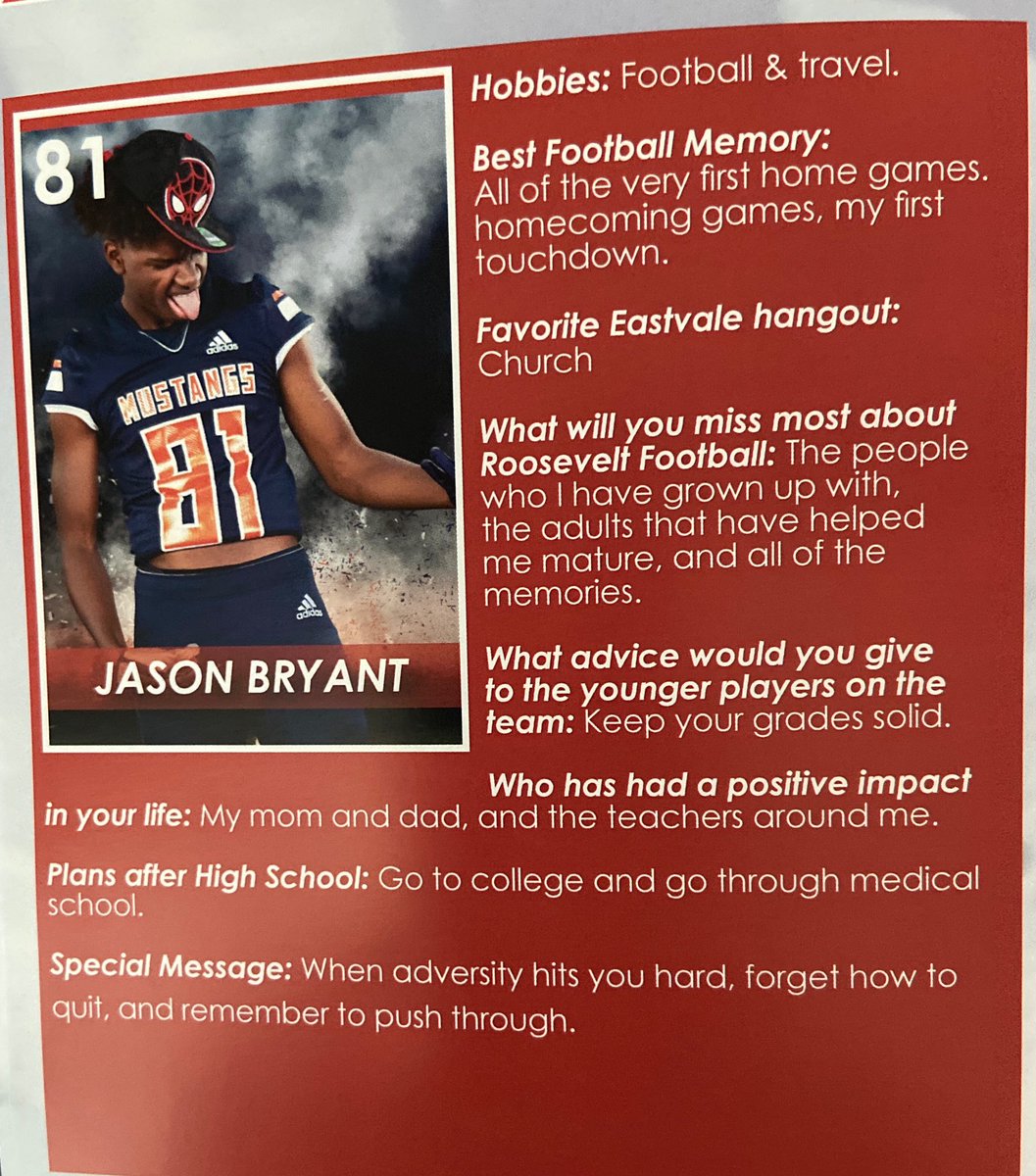 RooseyFB's tweet photo. Senior Salute to #81 Jason Bryant Mustang Nation is so proud of you and all of your fellow seniors Keep working hard and continue making us all proud💯🏈❤️#thankyou #eastvale #erhs #mustangs #mustangfootball #mustangnation #seniorsalute #classof2020 @ERHSOfficial @AthleticsERHS https://t.co/OghBH2QELa
