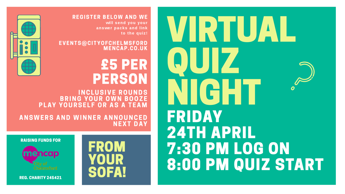 You can still sign up for our Virtual Quiz tomorrow! 

We go live at 7:30 pm for some Virtual Social Quiz-tancing! Play as a virtual team or yourself.

For more info and to sign up click here!
forms.gle/Fgfr9QQXY4TxTZ…