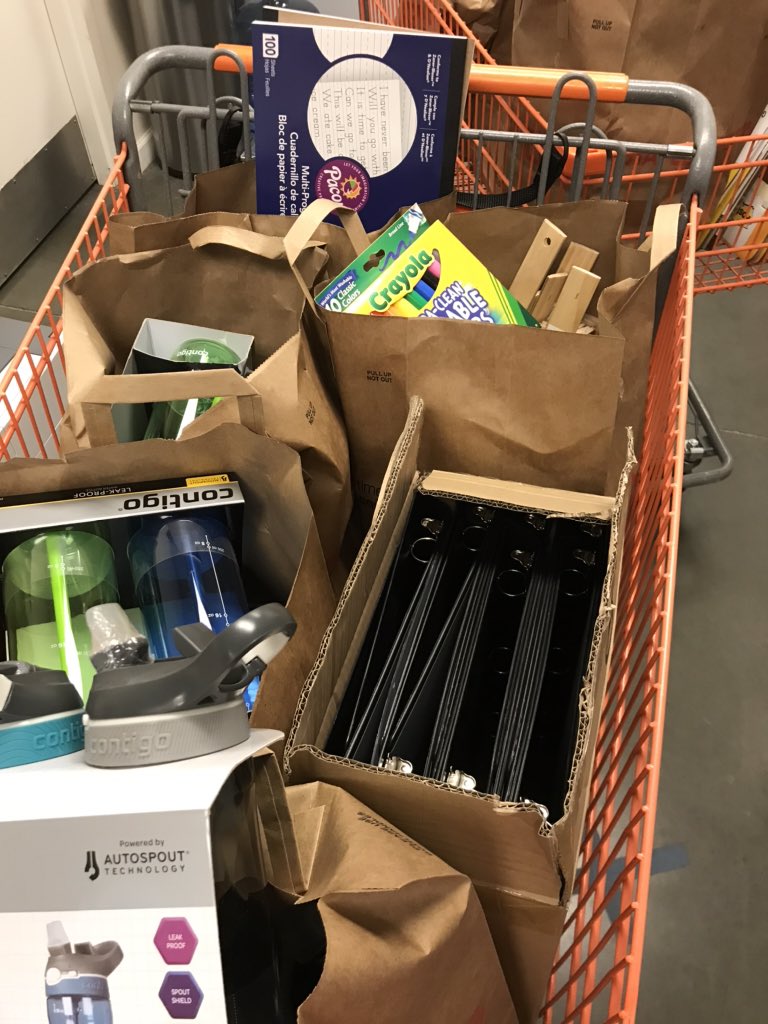 hammertime4705's tweet photo. We are giving out some school supplies and grade books for all the associates homeschooling their elementary and middle school children. Give them the tools needed for some hands on projects and learning. #inthistogether #homedepot #thanksstaples https://t.co/nqWXLJR3CU