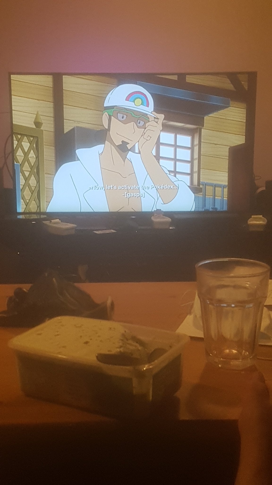 Watching pokemon and eating mint choc chip ice cream with a coffee! https://t.co/y4ky06jBpg