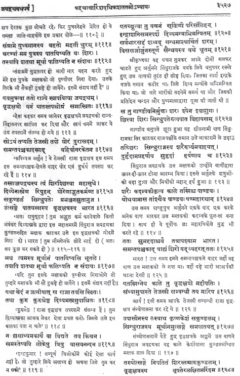 ContinuedArjuna beats all six maharathis and kills Jaydrath.