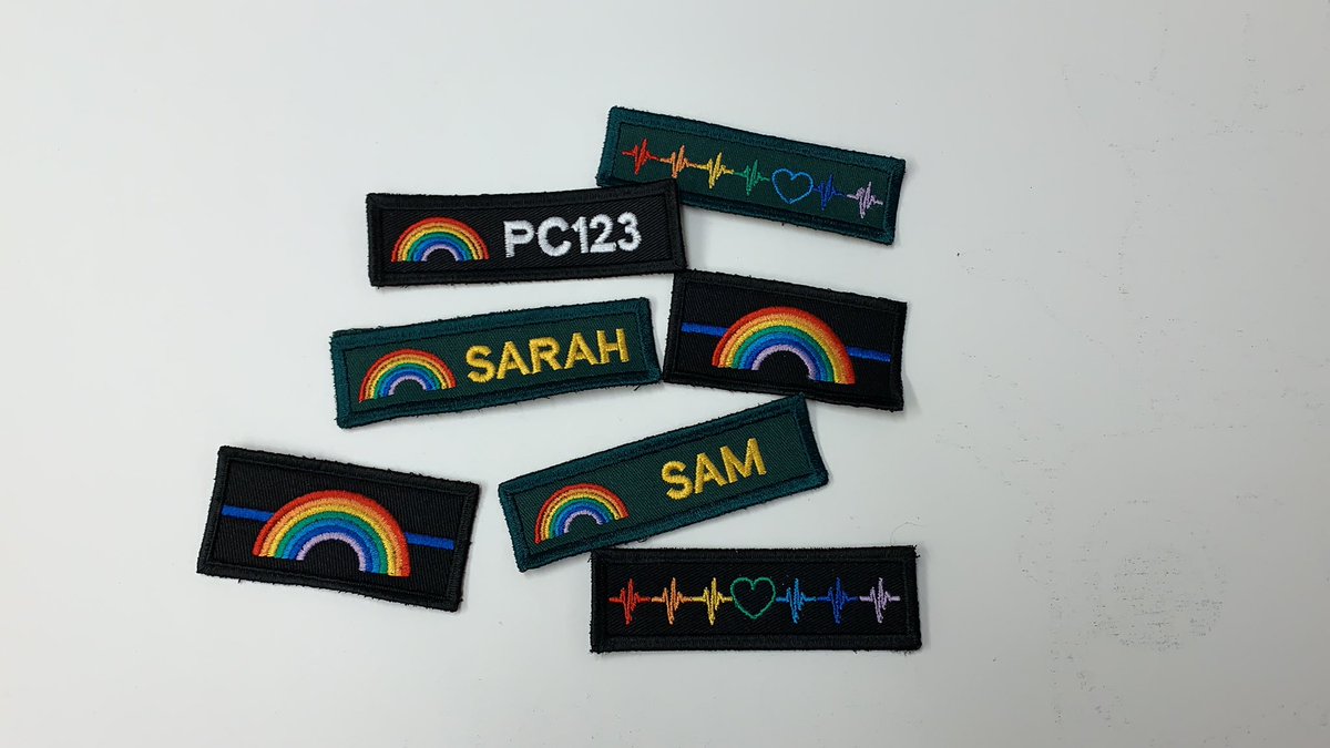 Some of today’s badges. Rainbow fever! #NHSheroes #rainbowsofhope   #ThinBlueLine