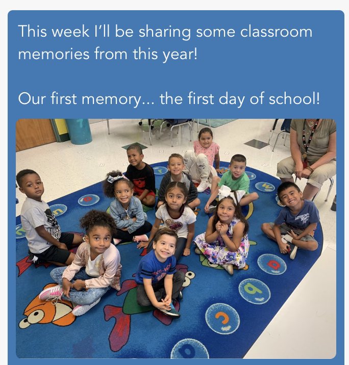 MissPridesClass's tweet photo. This week we’ve been sharing some fun kindergarten memories to put a smile on our faces until we’re reunited! @CArmendarizMxwl @MsAcosta220 @SunnyHill220 @MrsRohrbach https://t.co/MDeYBxUT64