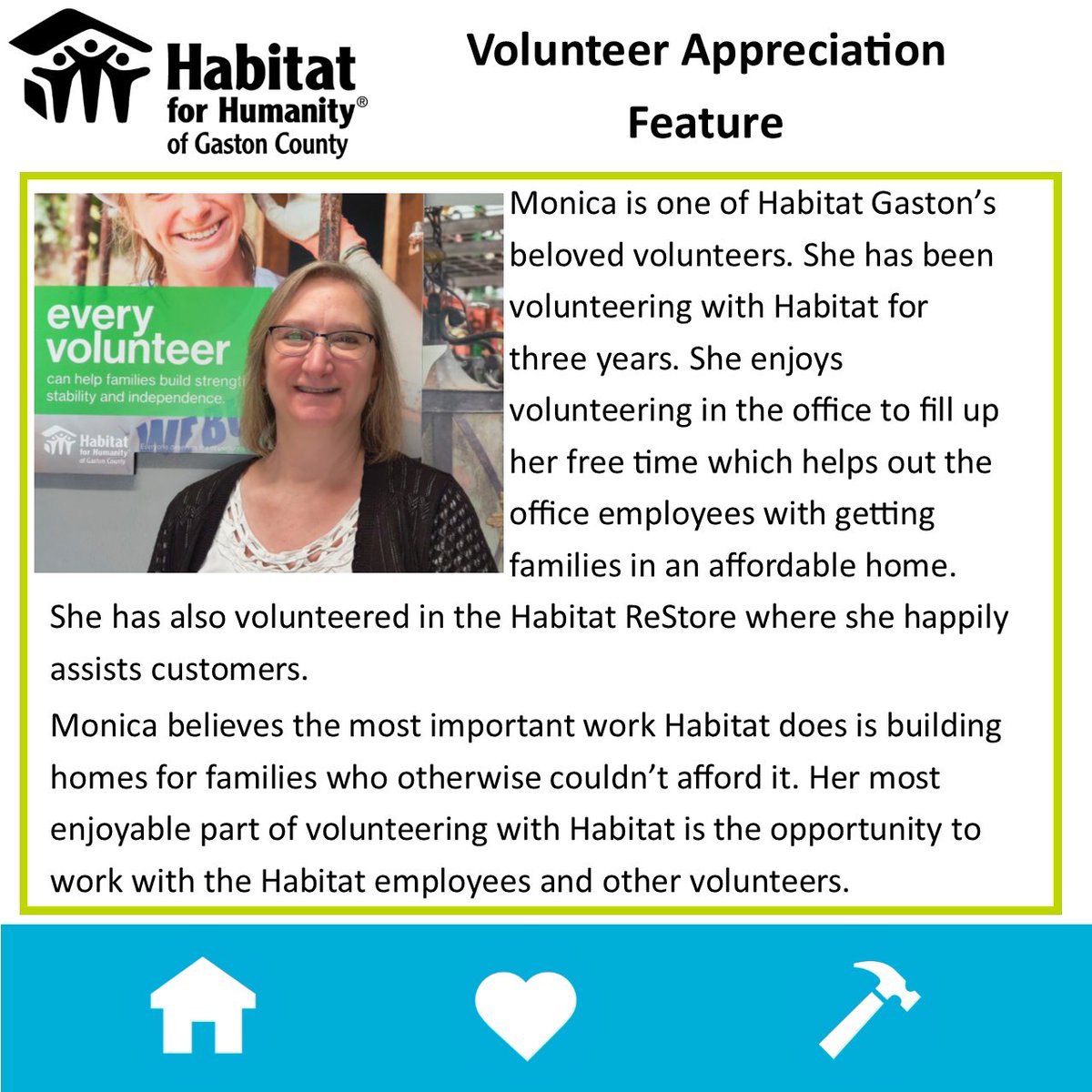 HabitatGaston's tweet image. Every helping hand makes a difference. Every part of our mission is possible because of dedicated volunteers like you.
#iVolunteer #volunteer #BeAHopeBuilder #serveothers #BuildHope #lovethyneighbor #volunteerappreciation #nationalvolunteerweek #nationalvolunteermonth #thankyou