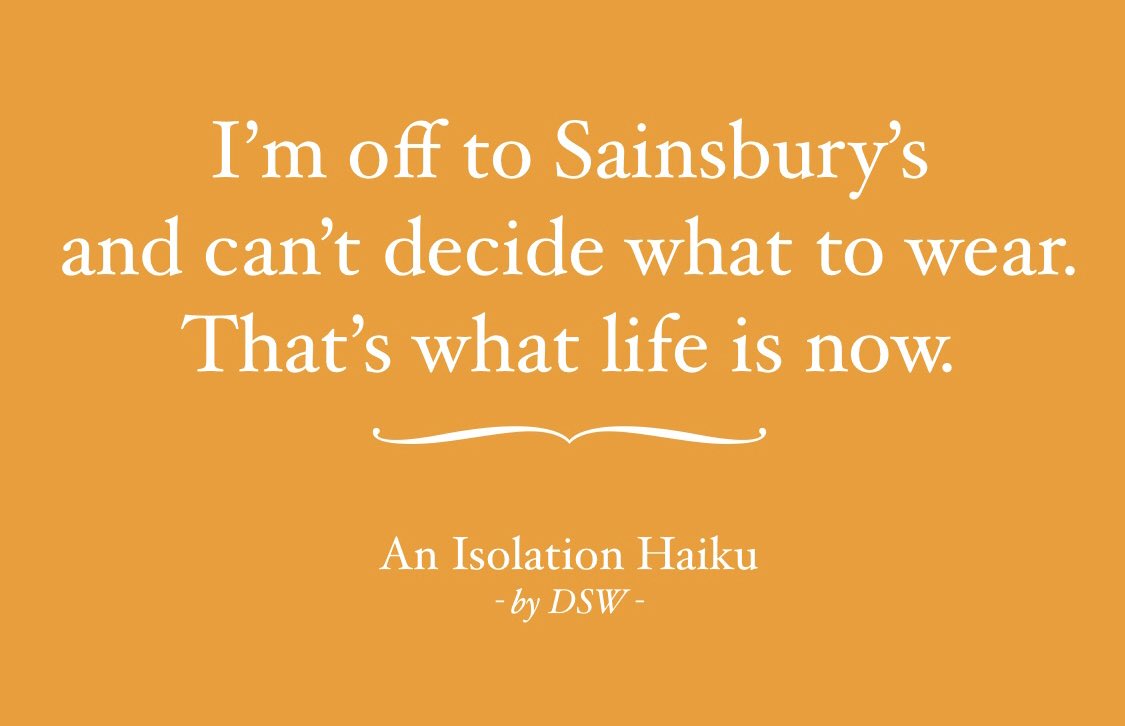 Dstantonwright's tweet photo. π Isolation Haiku #5
#haiku #isolationhaiku #isolationpoetry #covid19poetry #poetry #instapoet #instapoetry #coronapoetry #stayathome https://t.co/XV8stZYtBr