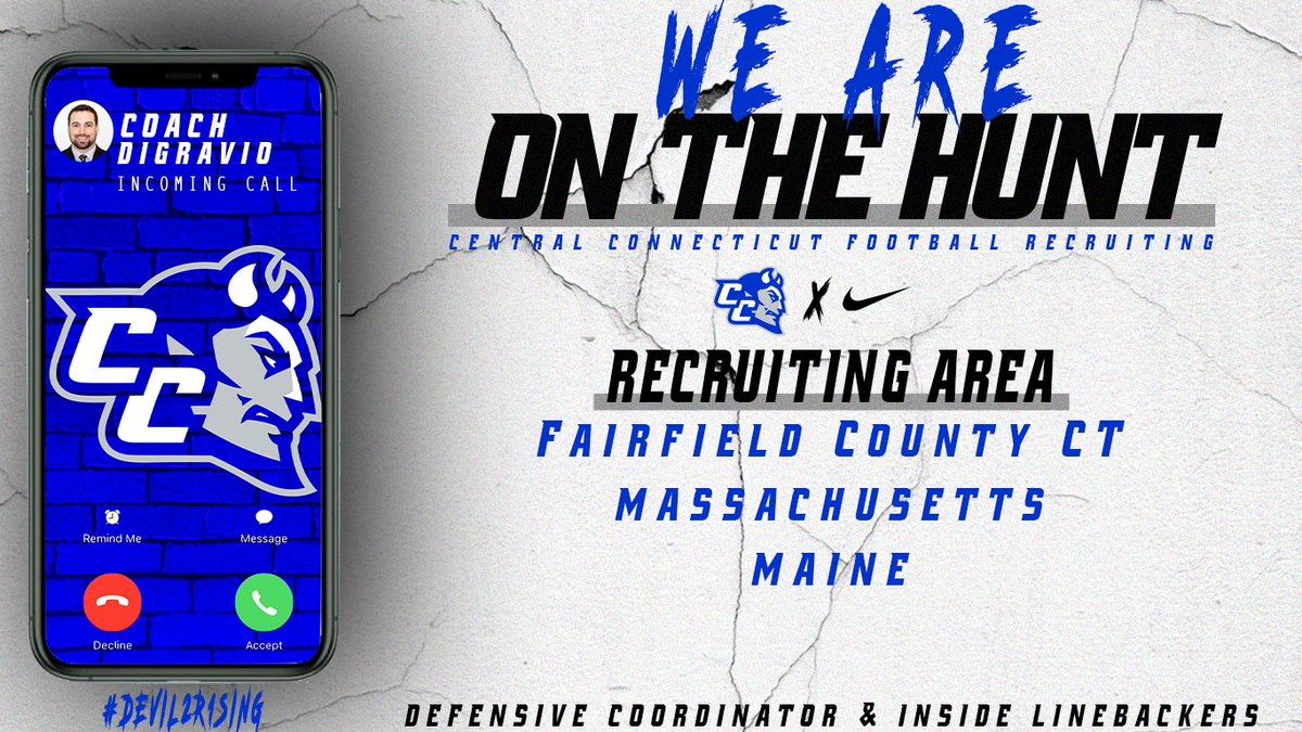 👿🔵⚪️👀 

We Are On The Hunt!

Coaches have been working hard in search for 2021 future Blue Devils. 

Give Defensive Coordinator &amp; Inside Linebackers Coach, Ron DiGravio a follow! 

<a href="/RonDiGravio/">Ron DiGravio</a>