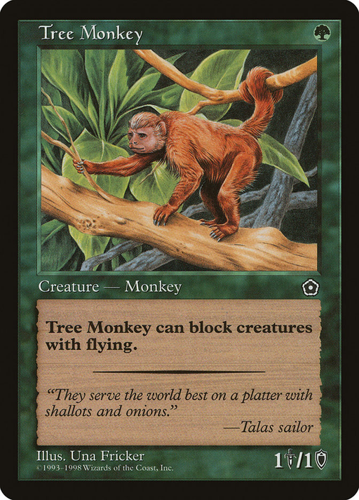 DailyMTGcards's tweet photo. Card name: #TreeMonkey
Card type: Creature — Monkey
Edition: Portal Second Age (P02) Nº 148
#MTG #MagictheGathering #MTGArena #EDH https://t.co/CKndimMybc