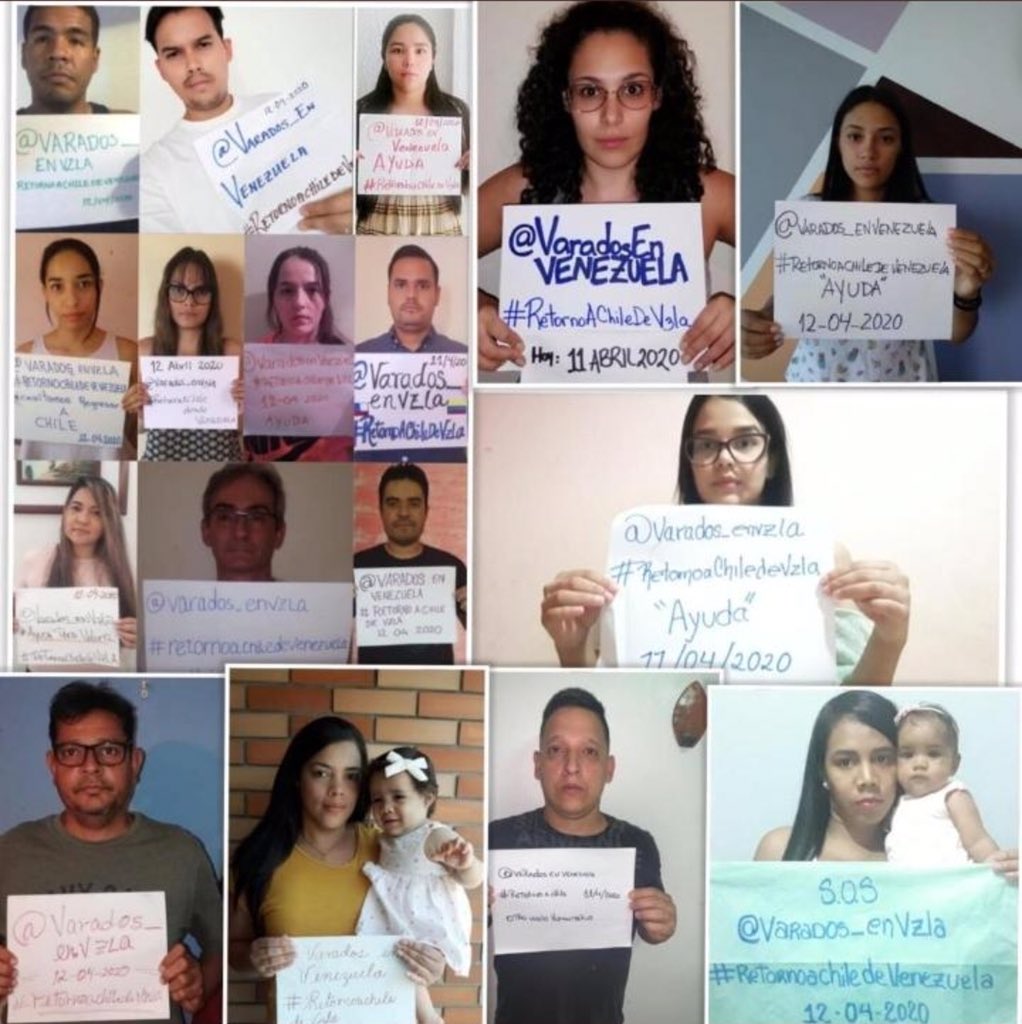 Varados_enVzla's tweet photo. Ministro @TeodoroRiberaN estos son algunos de los rostros que claman ayuda para un segundo vuelo de retorno desde Venezuela. Son casi dos meses varados. Por favor, ejerza presión a los entes involucrados en dar los permisos de vuelo. @CopaAirlines @cgchilecaracas @Minrel_Chile https://t.co/z4cISomU9L
