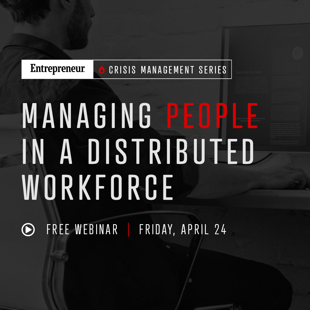 Entrepreneur's tweet photo. Join @rishad tomorrow for a free webinar on how to manage people in a distributed workforce. Register for here: https://t.co/Wwlh5NkWL0 https://t.co/oSsDsry9NY