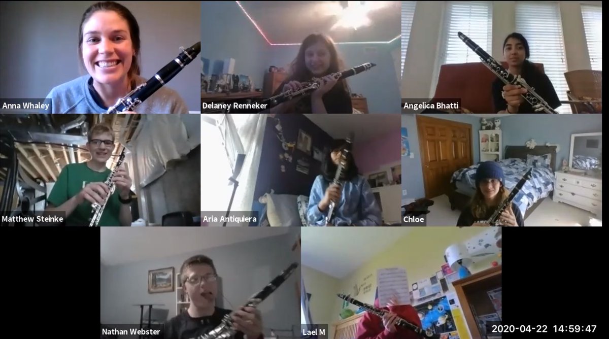 LJS_Bands's tweet photo. We had Zoom Section Meetings this week for the LJS 7th and 8th Grade Bands! Students played (somewhat) together and it was so fun getting to see each other. Keep up the awesome work students!! @LakotaDistrict @lakotaeastbands @LakotaSuper @LJSHawks #WEareLakota https://t.co/n6EJdSfcRg