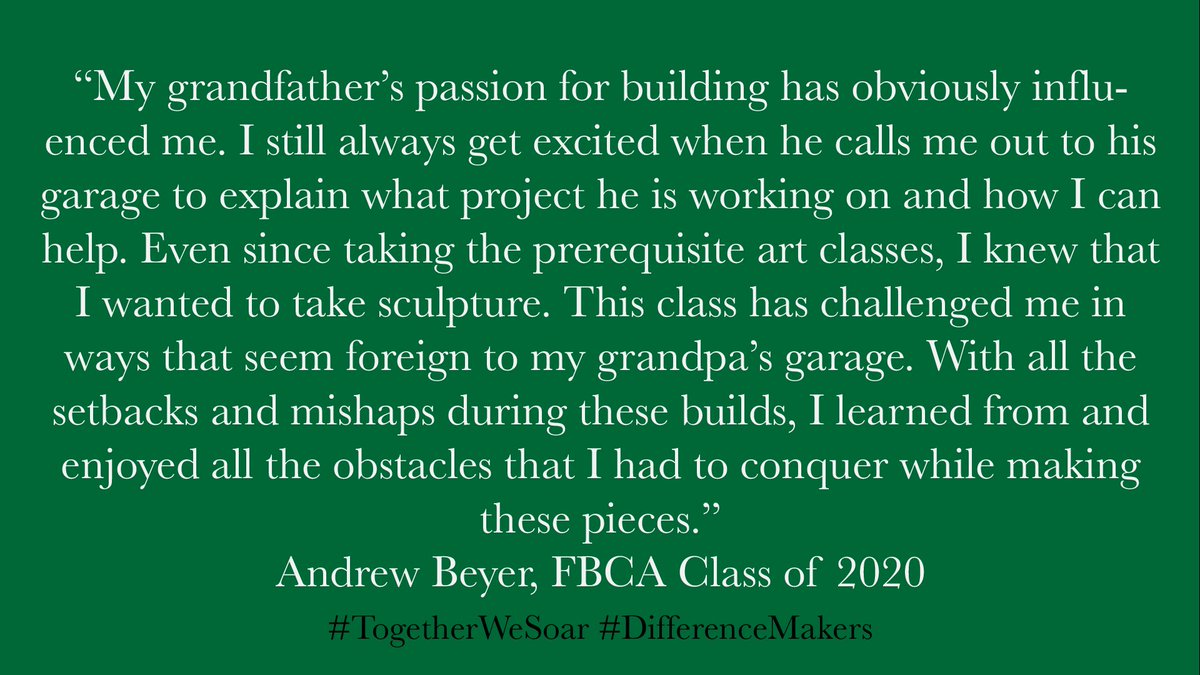 FBEagles's tweet image. Andrew Beyer was chosen as a finalist in the TAPPS 5A Senior Portfolio Art State Championship competition. FBCA’s Visual Arts Program has been recognized at the local, state, and national level. This program is an 8-time TAPPS 5A State Champion. Check out his work!#TAPPSArt