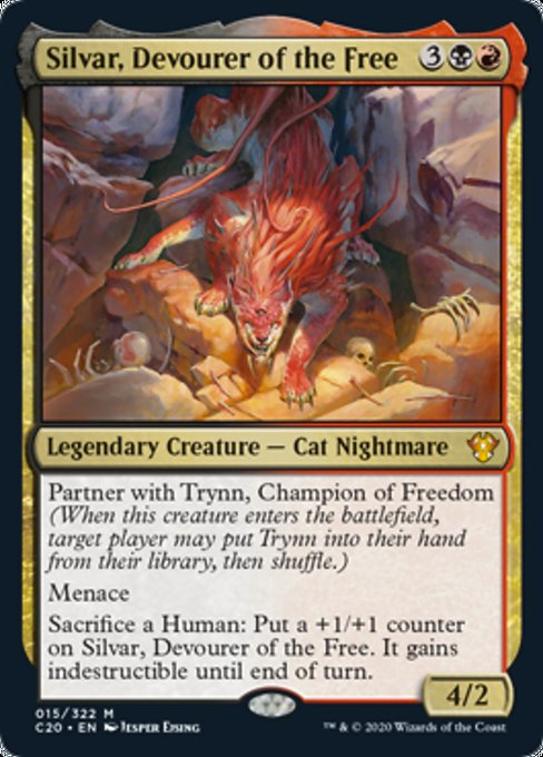 K_Mason64's tweet photo. If I were to ask you in a vacuum who was the most partner popular pair on EDHREC, how many would honestly guess that it's Trynn &amp; Silvar?

Yes, it's still early for them to be crowned, but this lead has been consistent for the last week+. And... it confuses me.

#MTGIkoria #C20 https://t.co/WhYledx2ll