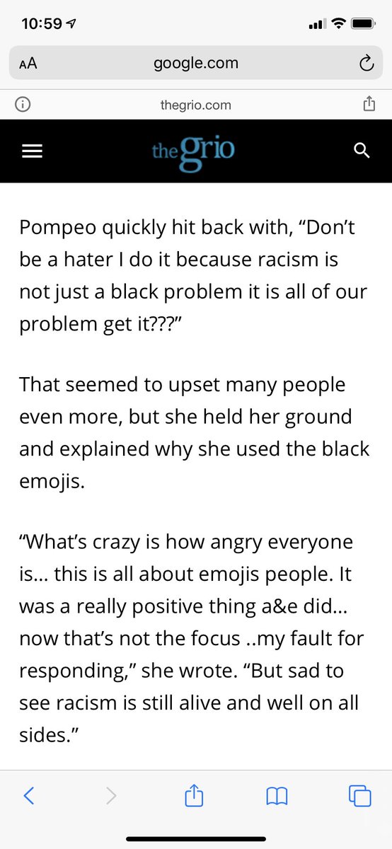 Next up, Ellen is called out by fans who are poc for using black emojis and dismisses them as being a hater  #EllenPompeoIsOverParty