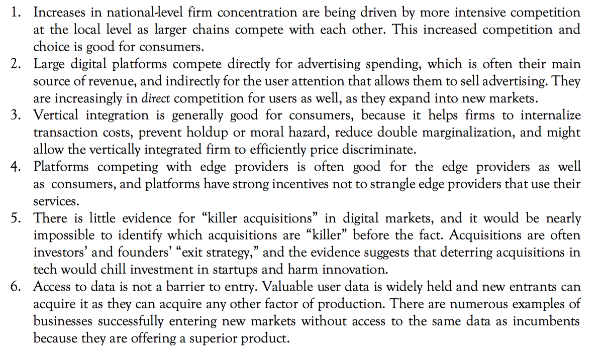 8a) To sum up: there are lots of args in favor of more antitrust intervention in digital mkts. That doesn’t mean the arguments are *good* & many are pretty flimsy, in fact. Given the obvious benefits of the digital platforms we have, calls for major intervention just don’t add up