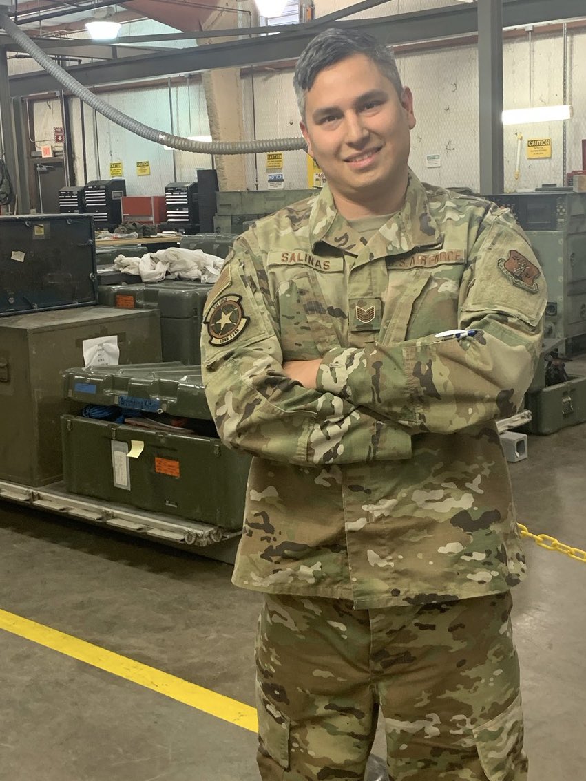 communityisd's tweet photo. Our @McClendonBraves Principal Gilberto Salinas has been part of the Texas Air National Guard for over 8 years. He is currently serving to make sure supplies and materials are maintained and ready to go. Join us in thanking Mr. Salinas for his service! 
🇺🇸💙💛 #StillHere https://t.co/C5pmIFY01T