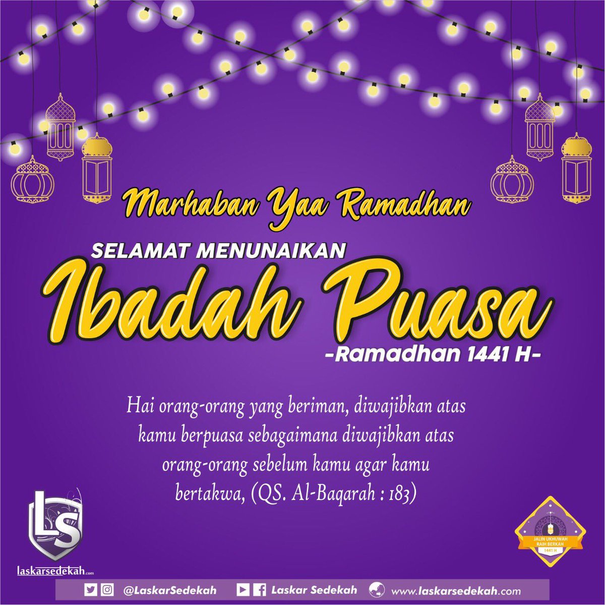 Sudahlah, mari kita perbarui niat sehingga ramadhan bisa menjadi pusat pelatihan ibadah kita sebagai bekal sebelas bulan ke depan.
Baarakallaah fiikum ^^
Selamat menunaikan ibadah puasa ramadhan.

#laskarsedekah #sedekahonline #sedekah