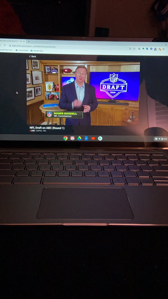 jlock's tweet image. How do fans boo @nflcommish when he’s in his basement? #BooTheCommish #NFLDraft2020
