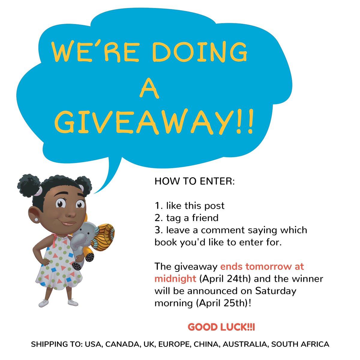 Happy #worldbookday everyone!!
We’re giving away: 1 HARDCOPY OF THOKO VUKA! THOKO MUKA! or 1 HARDCOPY OF THOKO WAKE UP! 
to 2 lucky readers in the countries we currently ship to. 
SEE DETAILS IN IMAGE. Good Luck!! #Zimbabwe #shona #ndebele #languagelearning #saanrize #kidsbooks
