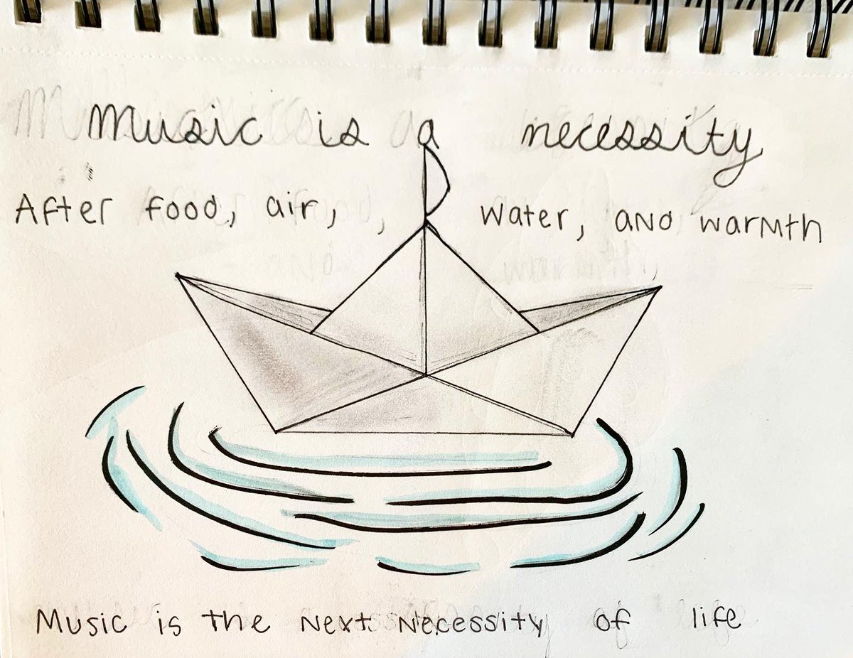 ApolloOrch's tweet photo. LOVE this art created by one of our students. They have enjoyed leaving these paper boats for us to find in the room all year. Seeing your creativity and thoughtfulness warms my heart. We miss you all! 💕 #RISDArtsLiftsUp #ApolloGearUp https://t.co/SgAmQMe2cA