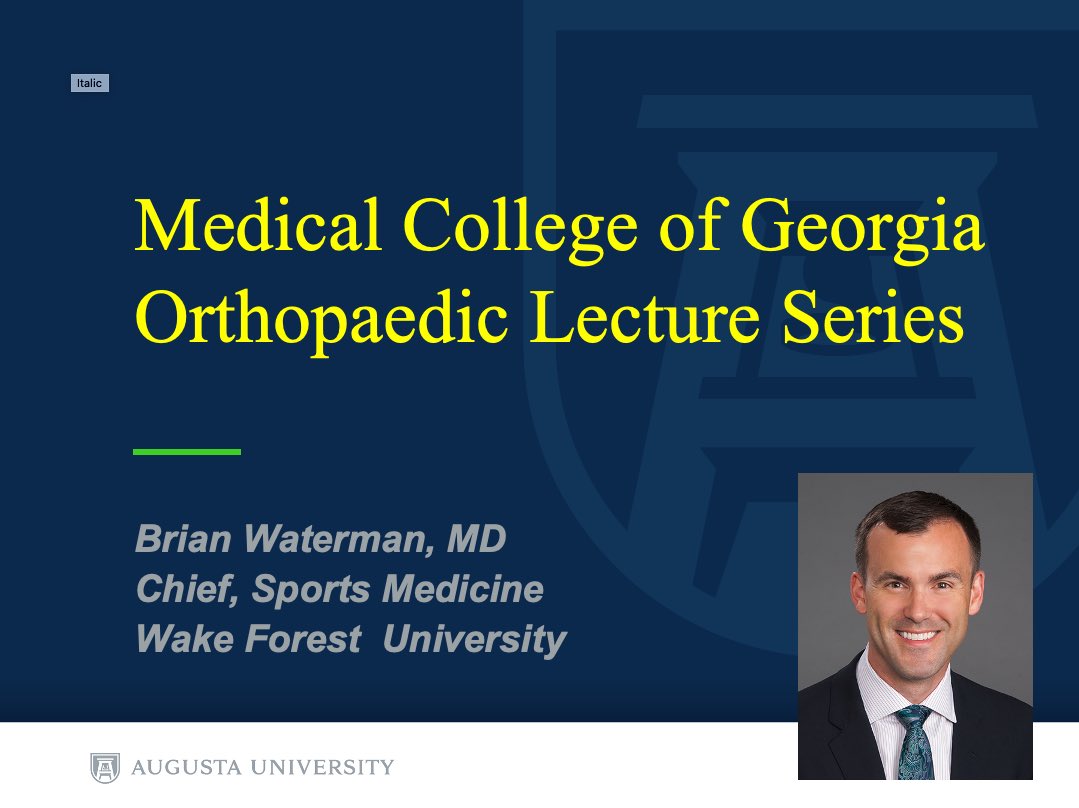 SParada_MD's tweet photo. It’s a great afternoon when you can have one of your good friends and former Army buddies give your residents a lecture. Thanks to @H2O_SportsMD , Dr Brian Waterman for the education! https://t.co/Bd3OJHhOZ5