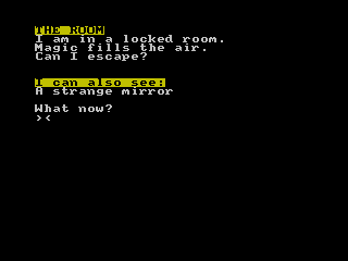 csscgc's tweet photo. A new entry from Gareth Pitchford, entitled "Mirror Mirror"! Check it out here: https://t.co/NbYvokLBa5 #csscgc #zxspectrum #crapgame #8bit #textadventure https://t.co/jA7iFxCqce