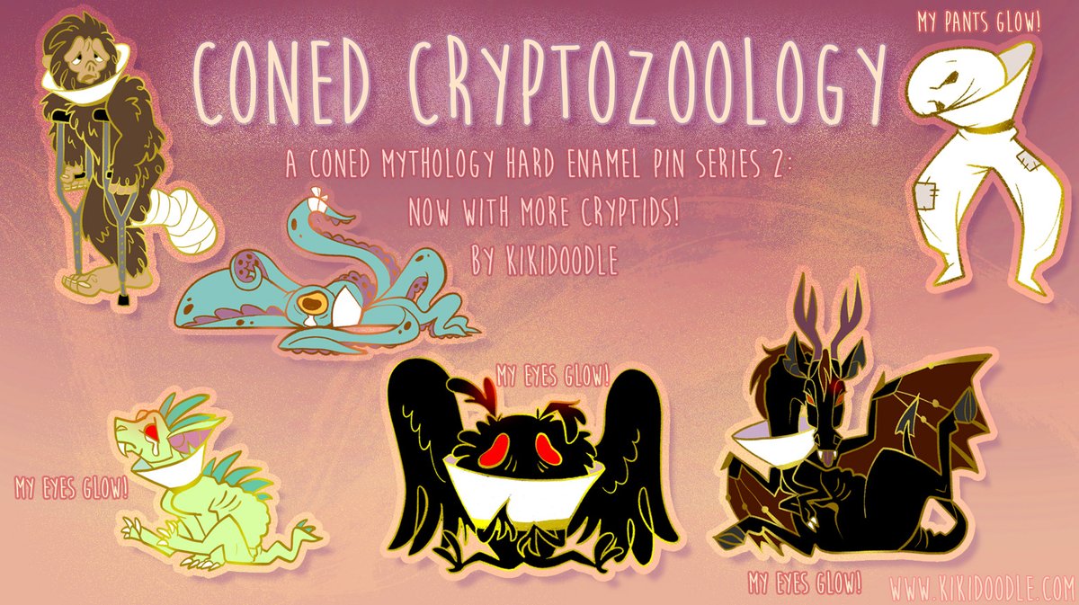  https://www.kickstarter.com/projects/kikidoodle/coned-cryptozoology-cryptid-hard-enamel-pinsKickstarter day #3! All original goals unlocked, 1st backer suggested stretch goal unlocked, and working towards the next 4 pins!Coned Cryptozoology for when cryptids need a bit of help from the fantasy veterinarians... 