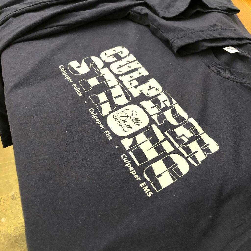 KashImprints's tweet photo. Have you ordered your @settledownrealtor #culpeperstrong shirt yet? Printing right now. #hereforgoodcpep https://t.co/pLNf3qJB40