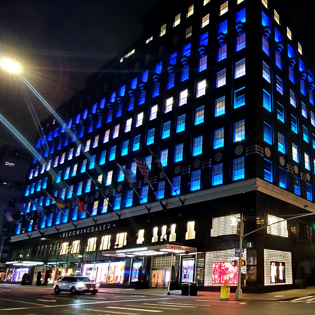 We’re proud to join other landmarks across the country in shining a (blue) light on all the medical professionals and other essential workers courageously risking their lives for the well-being of our community 💙 #lightitblue