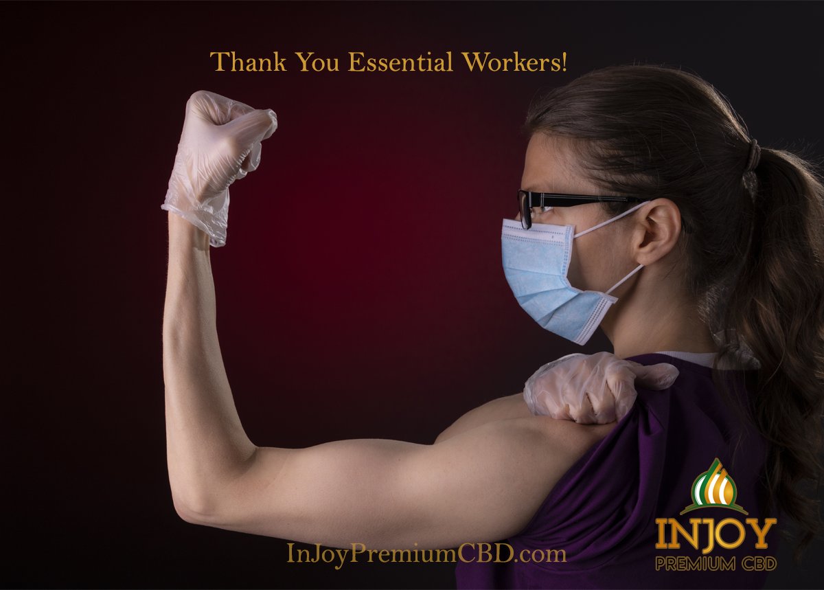InjoyPremium's tweet image. Thank you #essentialworkers.  We appreciate you more than ever! #Doctors #nurses #Police #Fire #grocery #delivery #government #military.  Take 25% off plus free shipping on all #CBD products.  Use Code: Essential